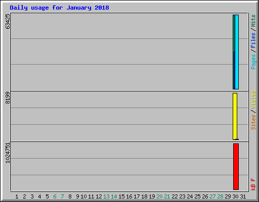 Daily usage for January 2018